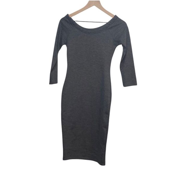 Zara/Trafaluc//Fall Winter Collection Grey 3/4 Sleeve Knit Bodycon Dress… - Picture 6 of 6